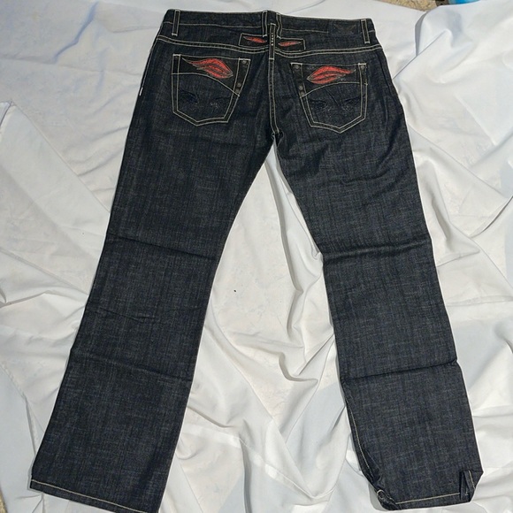 Men Robins Jeans Black Wash Red Viper Leather size 40 - Picture 5 of 10